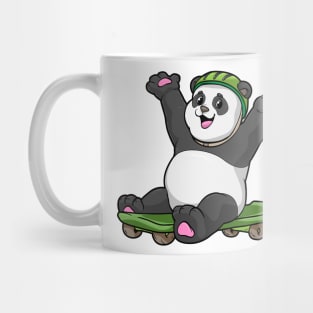 Panda as Skater with Skateboard and Helmet Mug